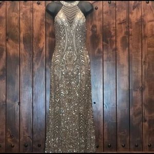 PROM / PAGEANT / FORMAL DRESS SCALA GREY SIZE 2